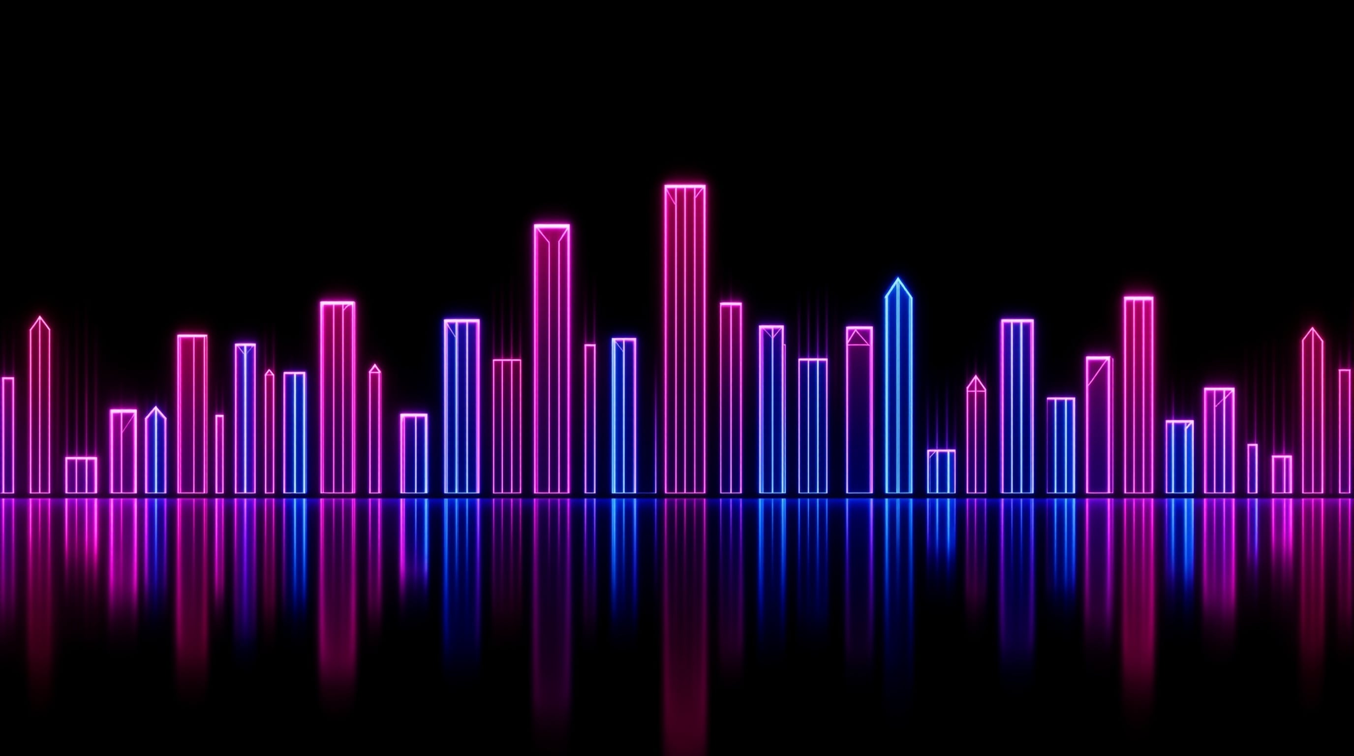 Neon equalizer waves background