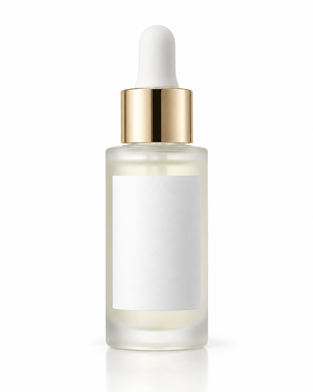 Skincare serum bottle photographed on a white background for an Amazon listing