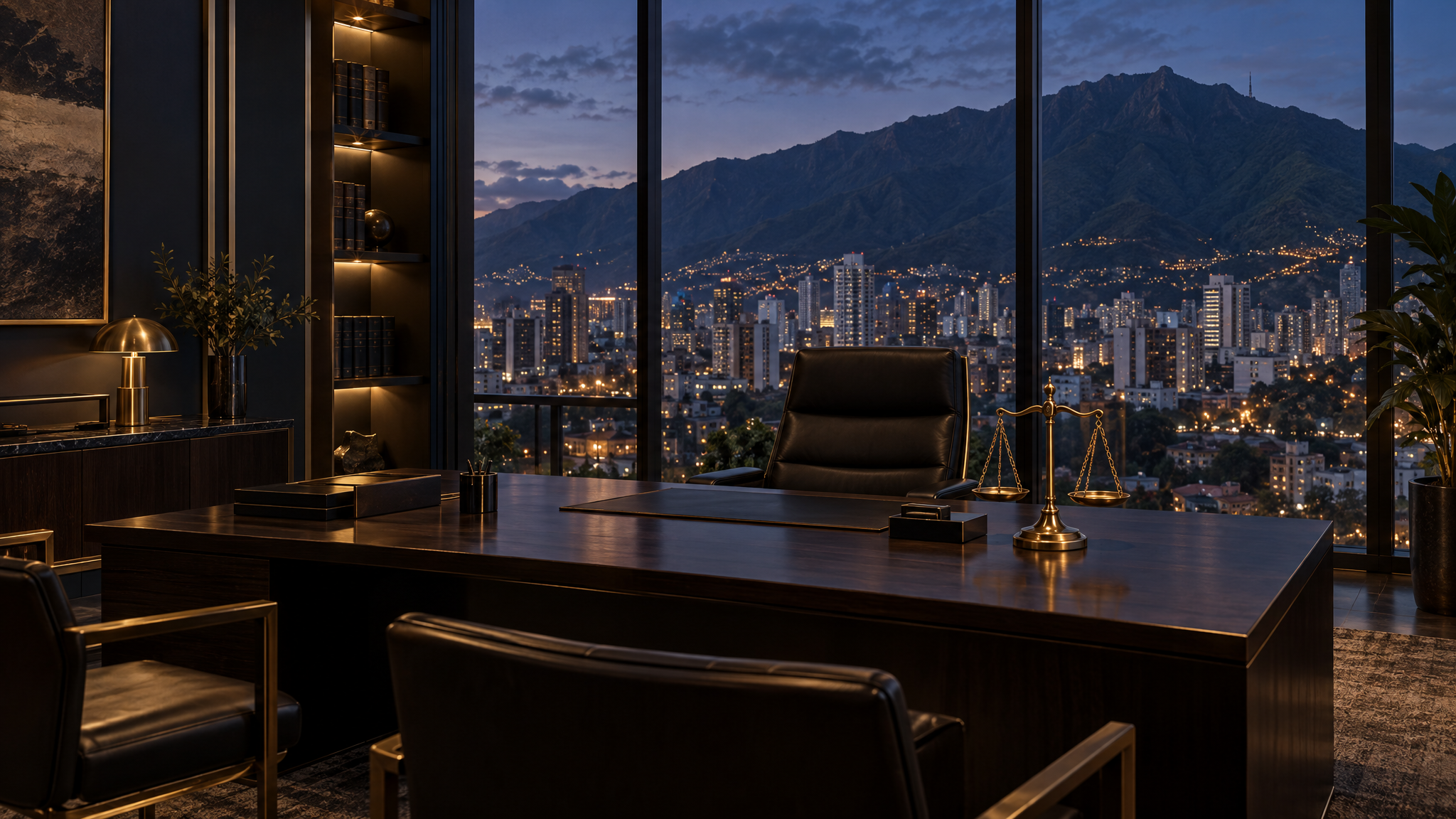 Oficina ejecutiva de Temis Lawyers con vista a Caracas