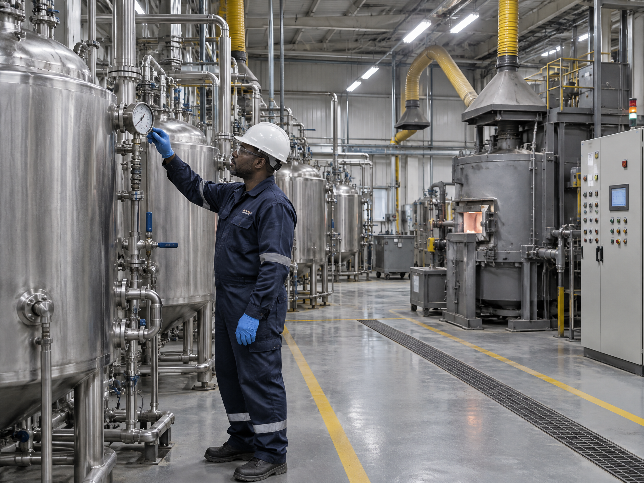Inside the refinery production floor