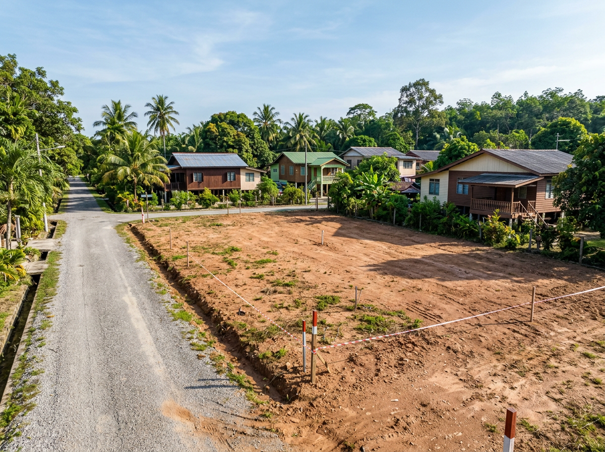 Gambar Tanah Bangunan Tepi Jalan Kampung, Pasir Mas