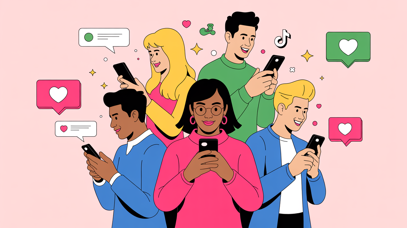 TikTok users actively engaging with content showing community interaction