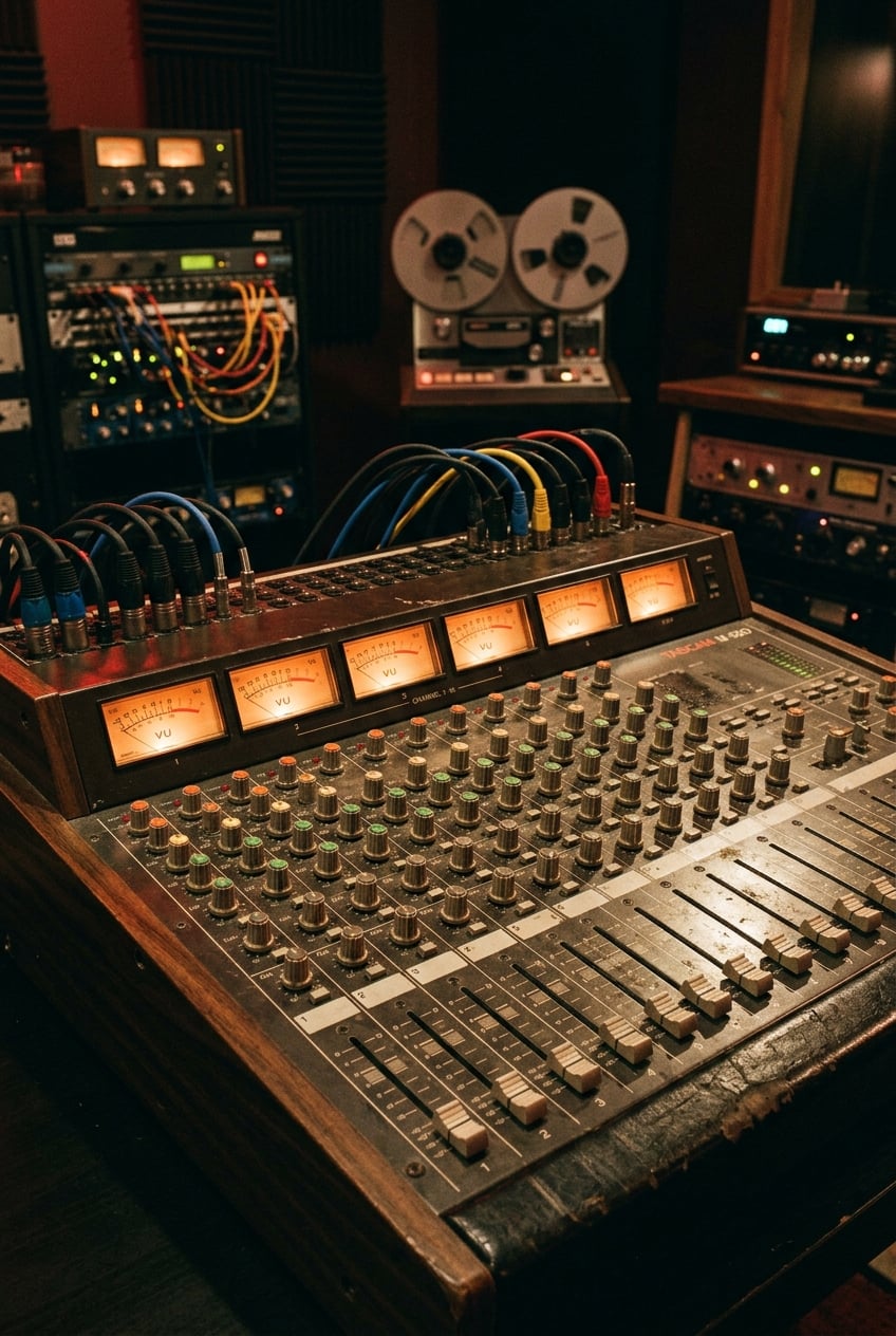 Mezclador de audio analógico vintage