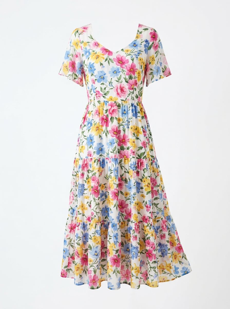 Floral Yazlik Elbise