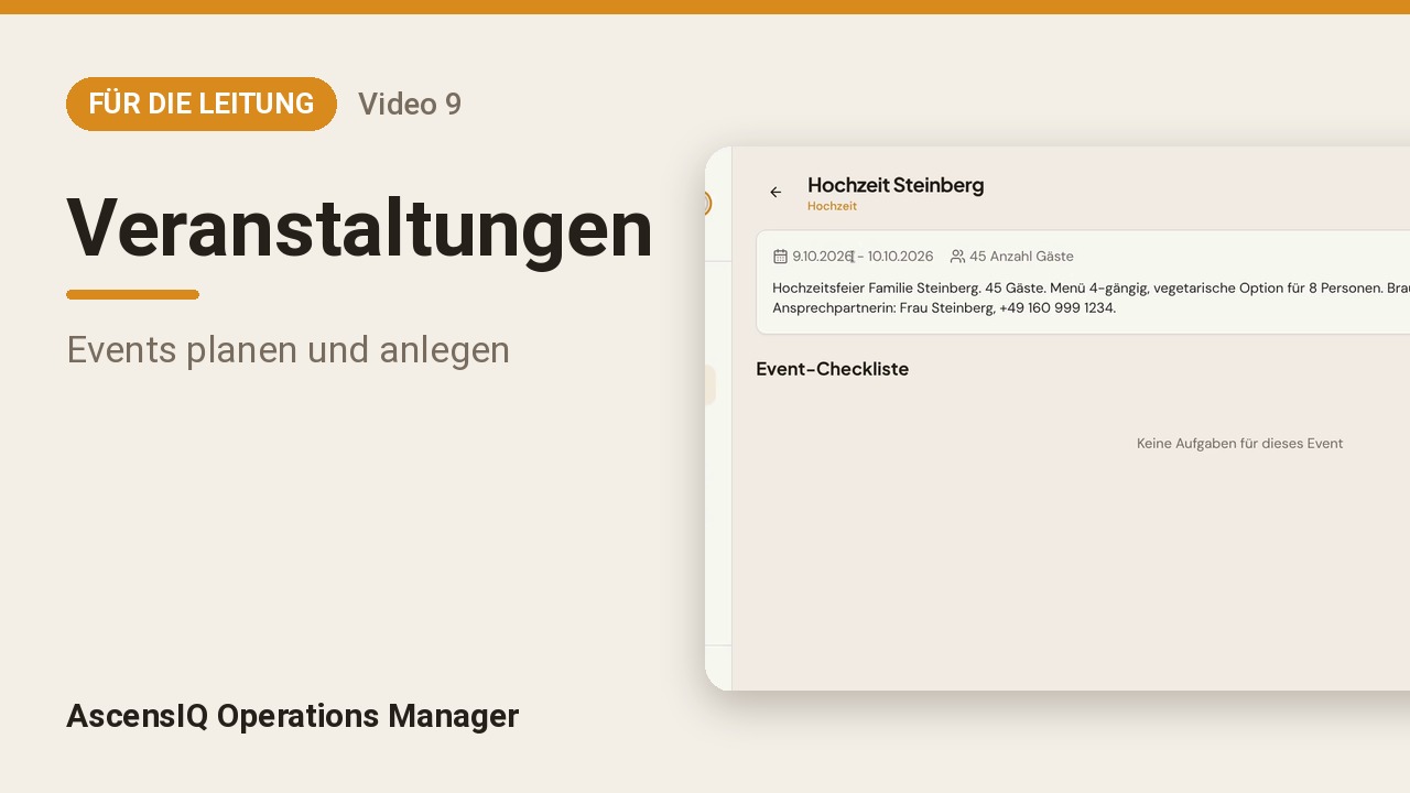 Veranstaltungen planen