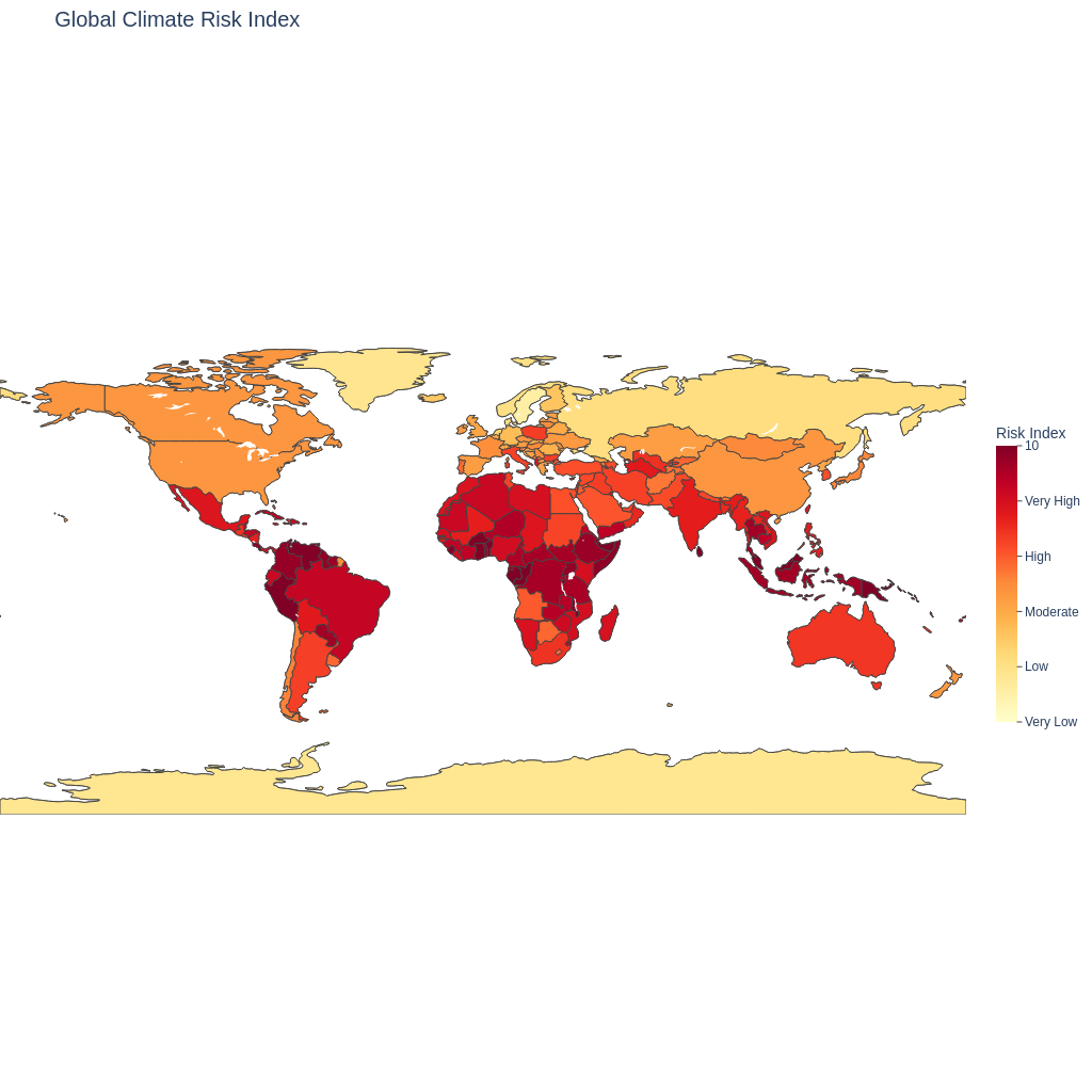 Map-based visualization of climate risk