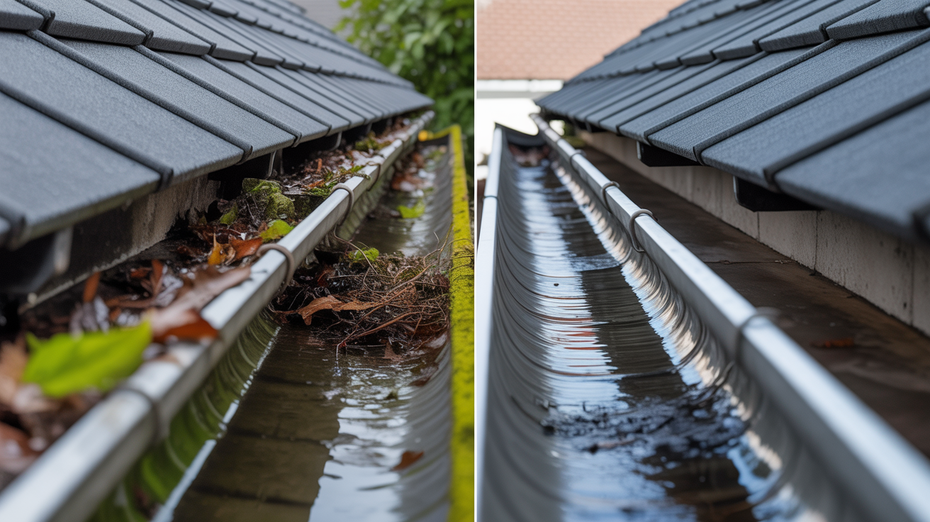 Before and after Gutters transformation