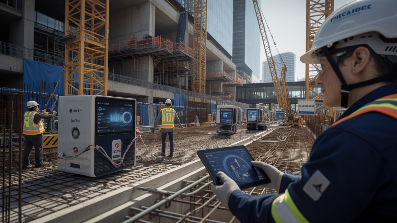 Modern construction site with advanced technology