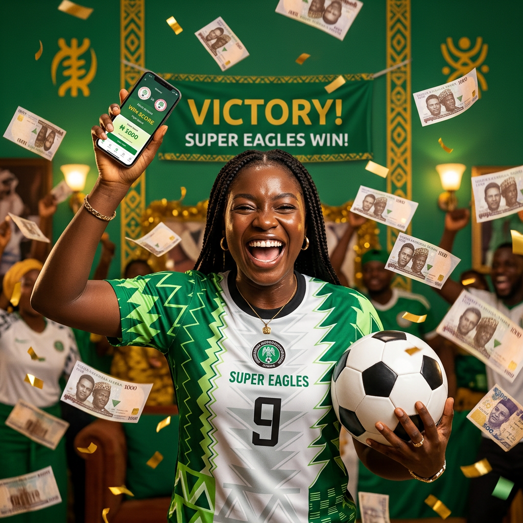 Happy winner celebrating a cash prize