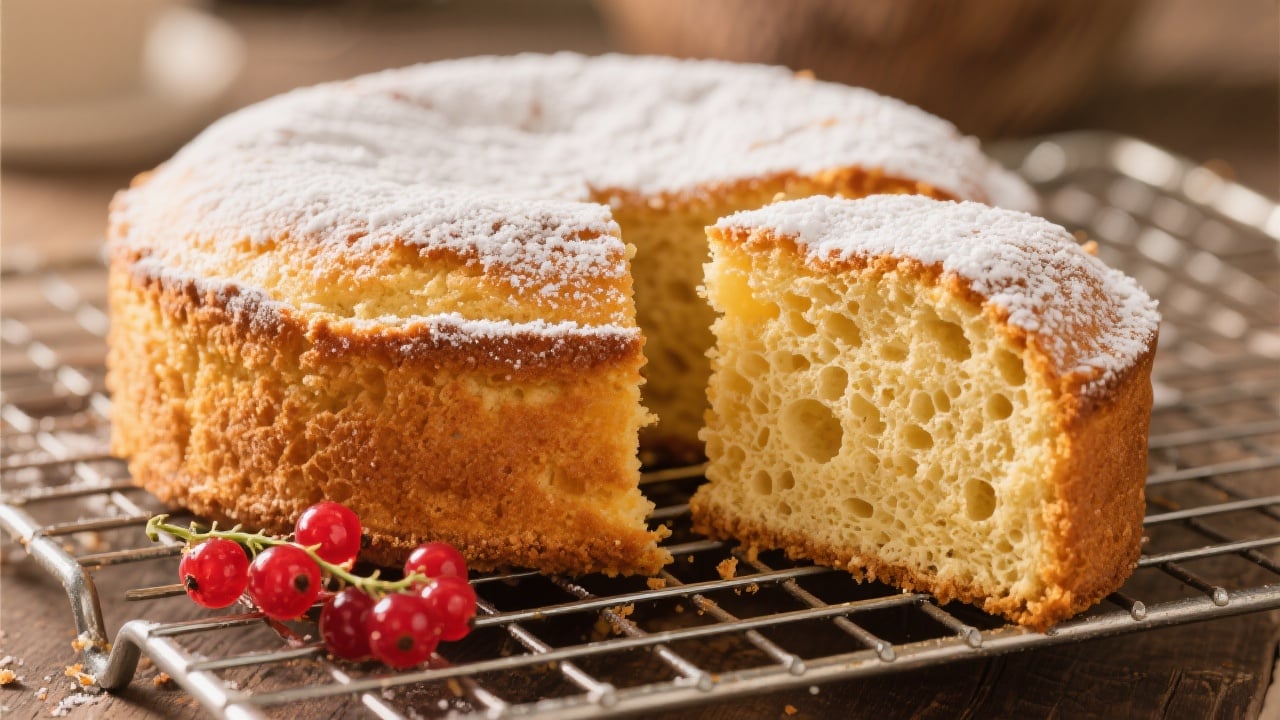 Recette du Gâteau de Savoie 4 Gâteau de Savoie traditionnel moelleux et aérien saupoudré de sucre glace