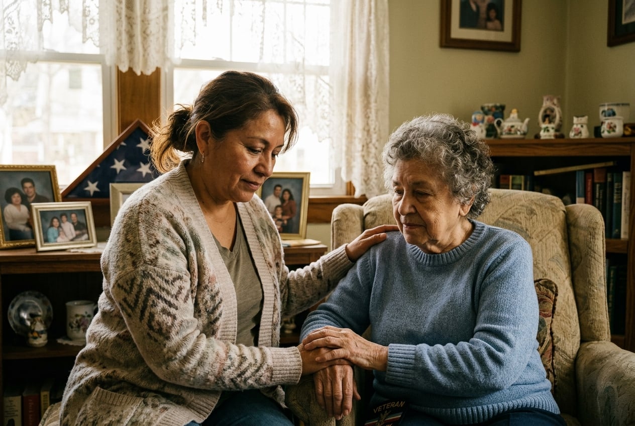 Compassionate caregiving scene