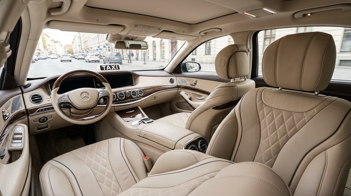 Comfortabel interieur van een taxi