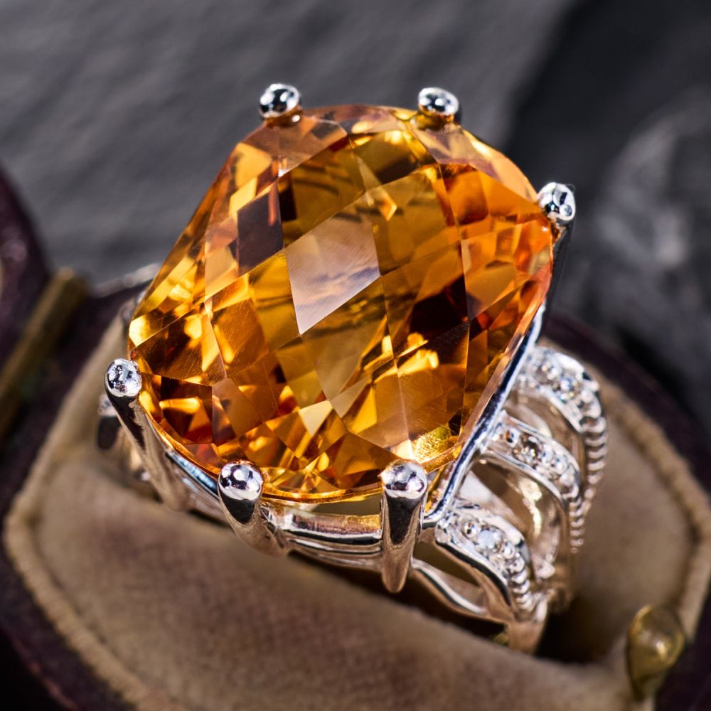 Citrine ring showcasing the stone's distinctive color and setting