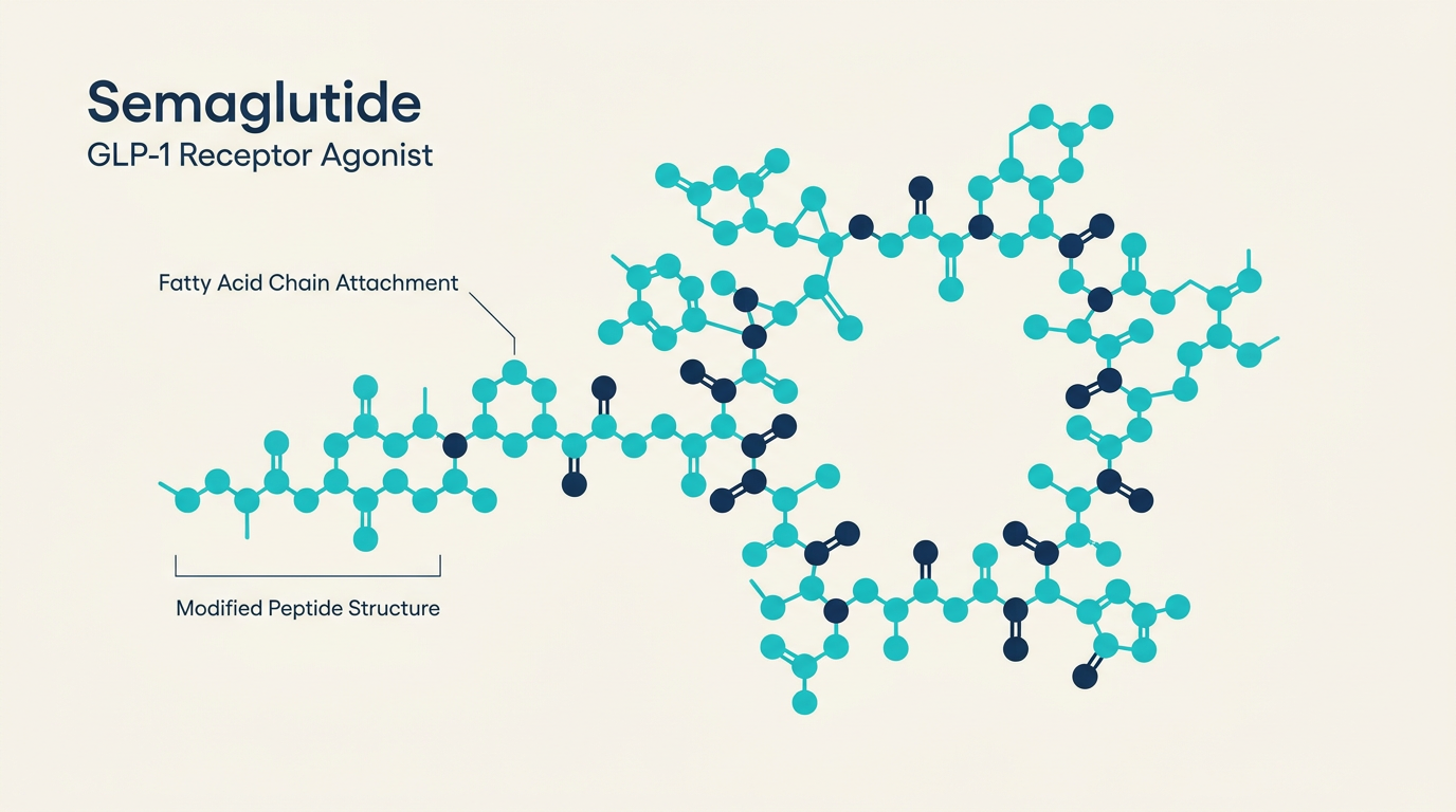 Molecular structure illustration of Semaglutide
