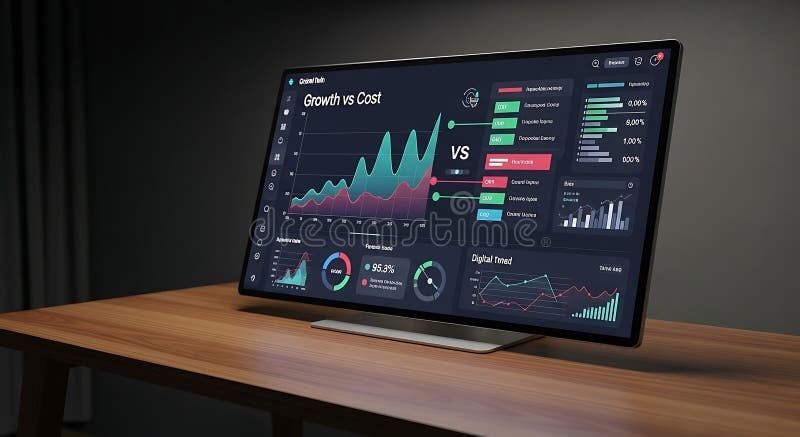 Digitales Dashboard und Software-Interface auf modernen Bildschirmen