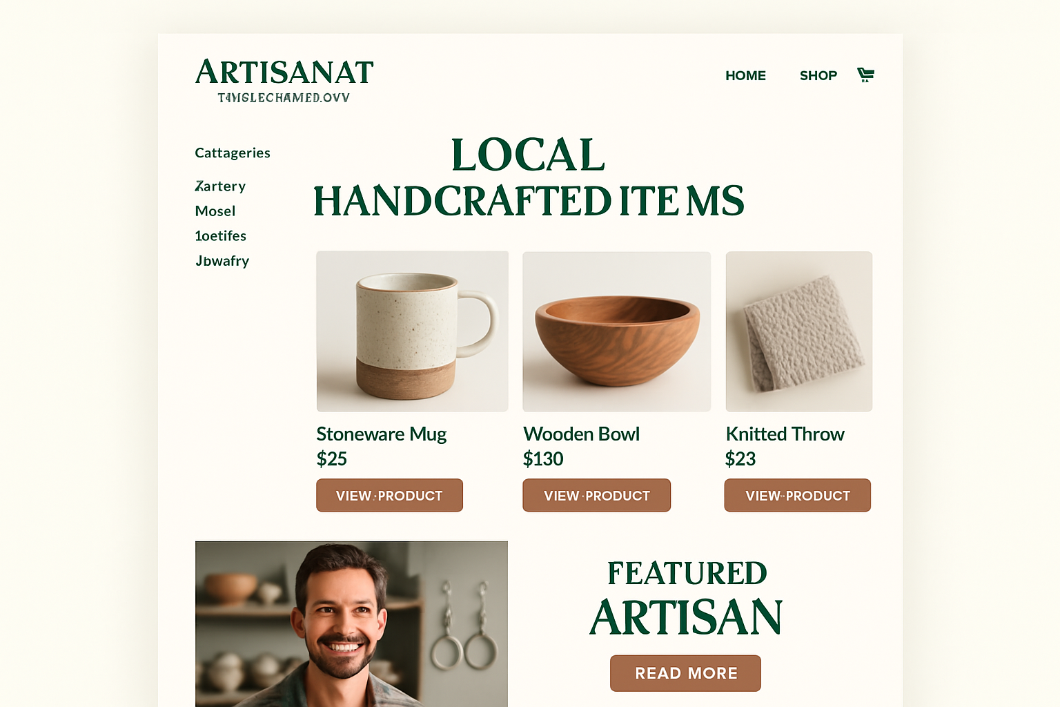 Screenshot du site Artisanat Mont-Tremblant