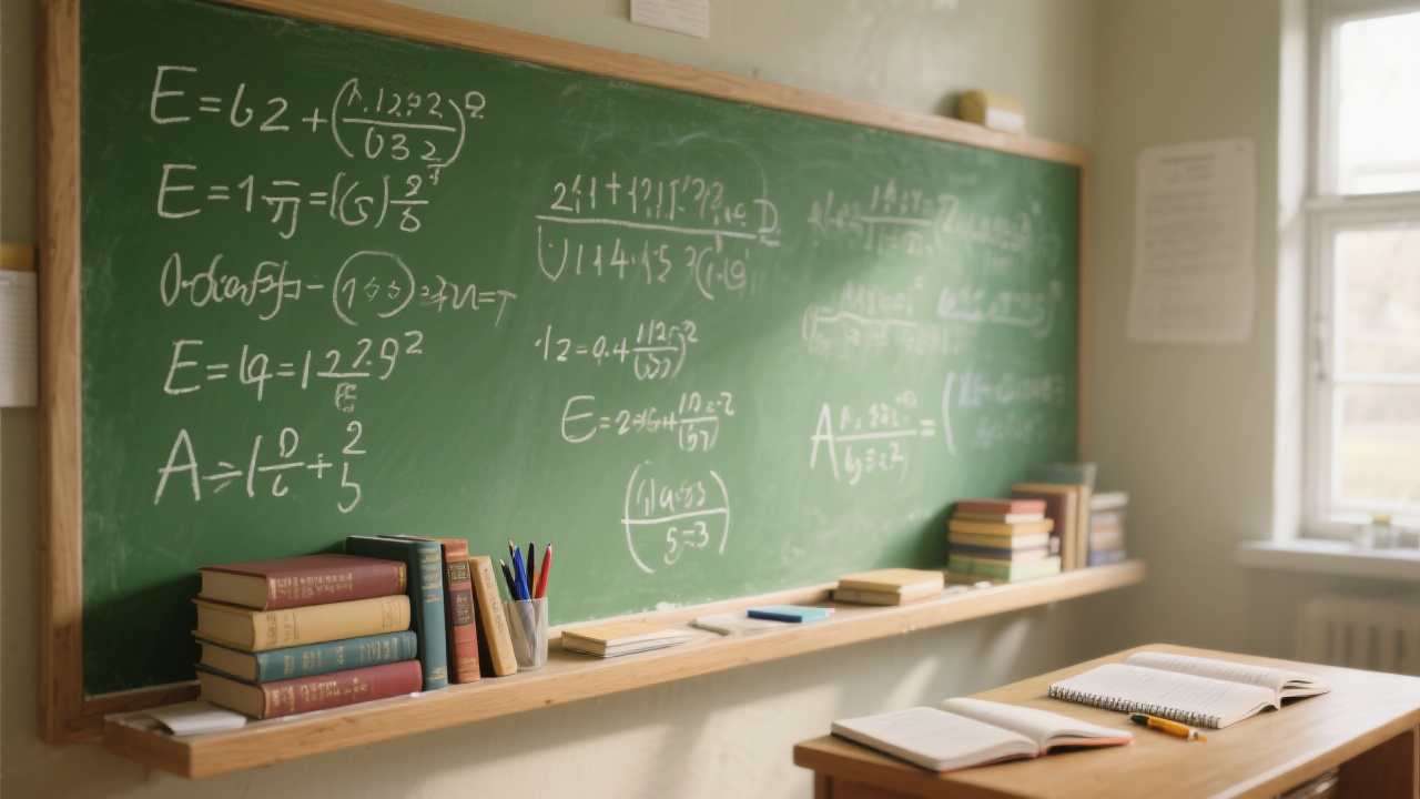 Pizarra con fórmulas matemáticas