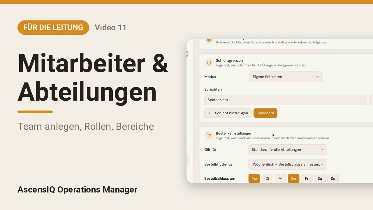 Mitarbeiter & Abteilungen einrichten