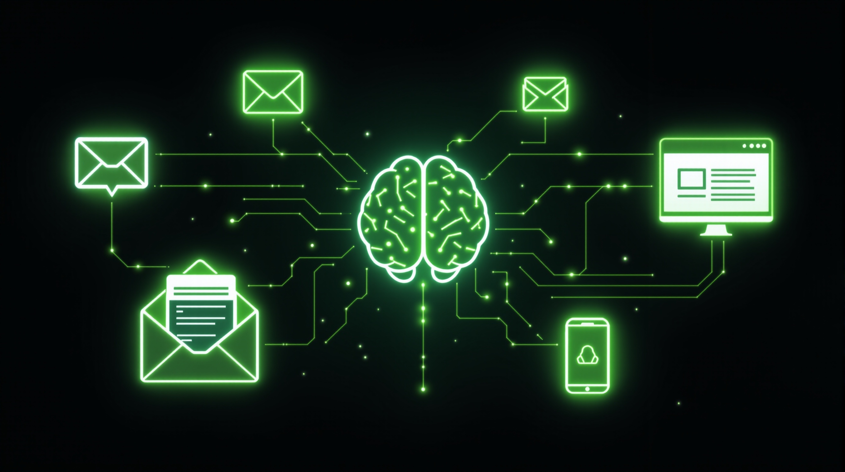 AI-powered marketing automation connecting multiple channels