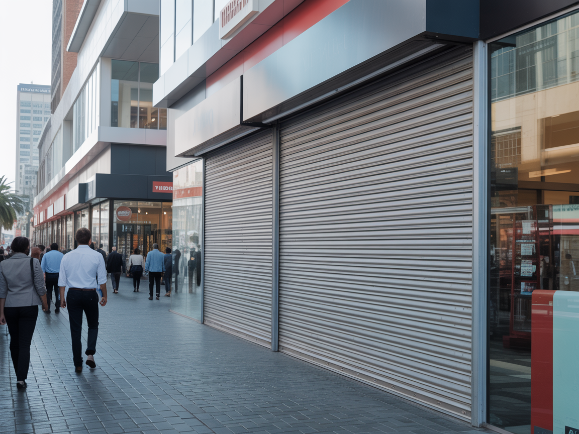 Shopfront security roller shutters in Johannesburg
