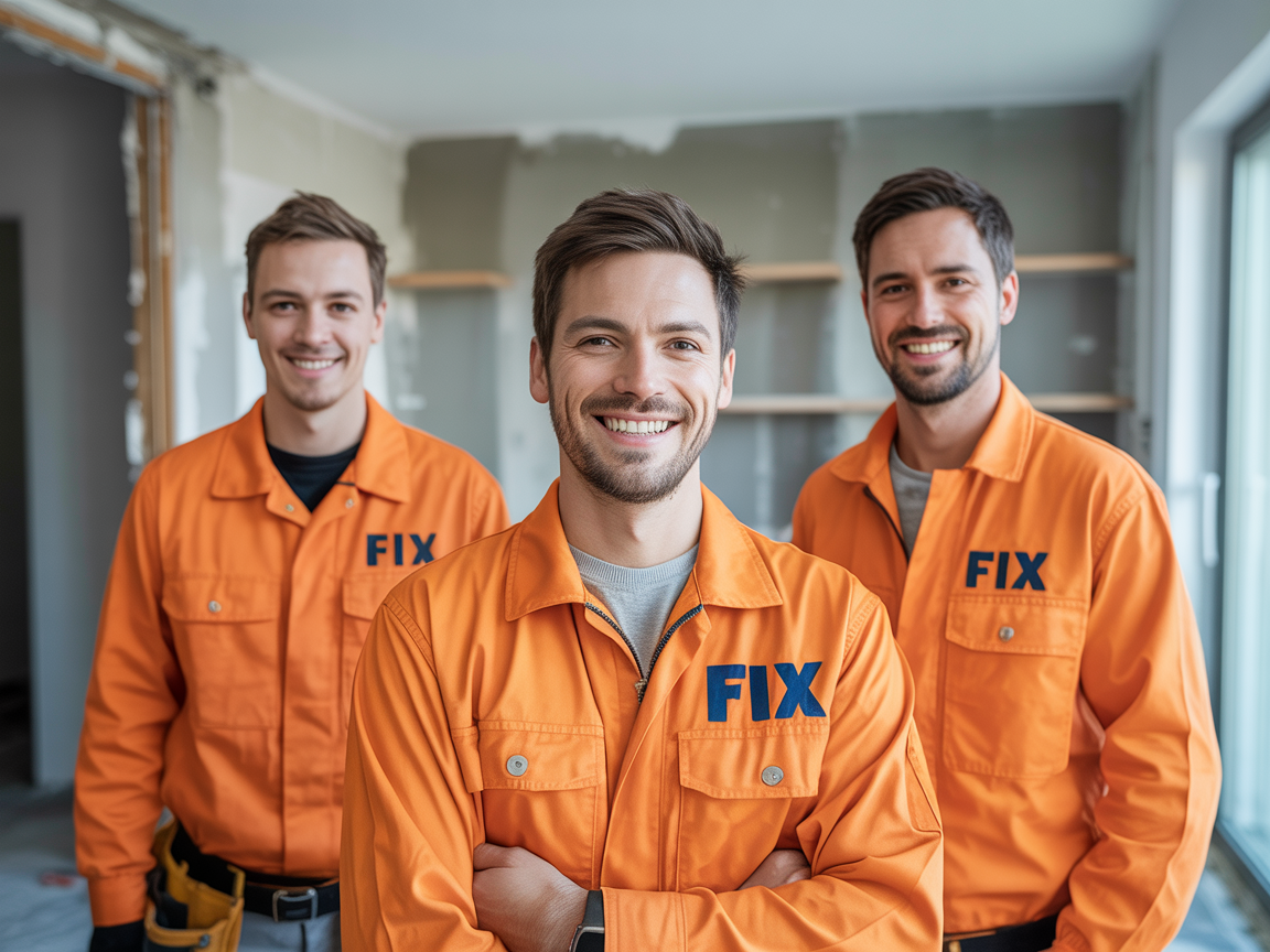 FIX Umbau & Renovation Team in Arbeitskleidung