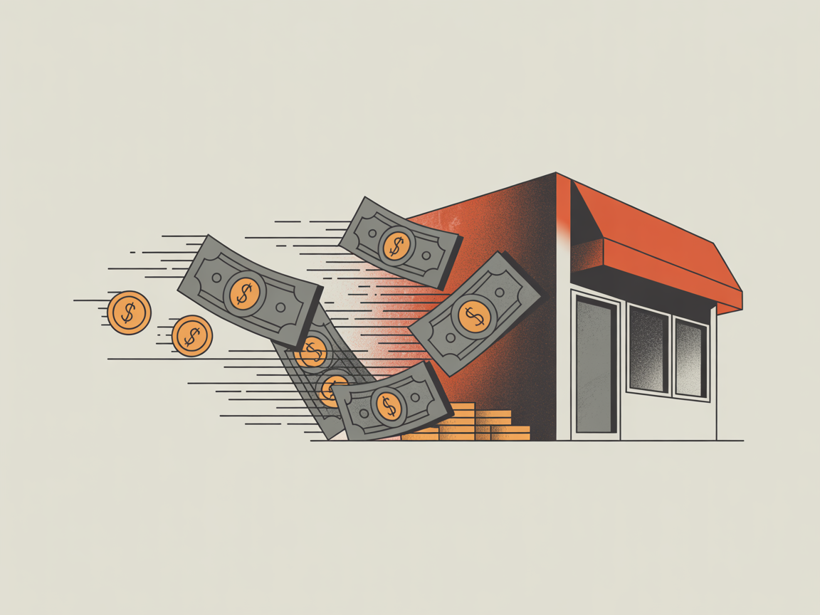 Money and revenue flowing away from a small business due to missed calls