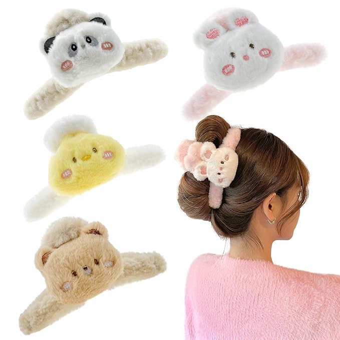 Fluffy Hair Clips