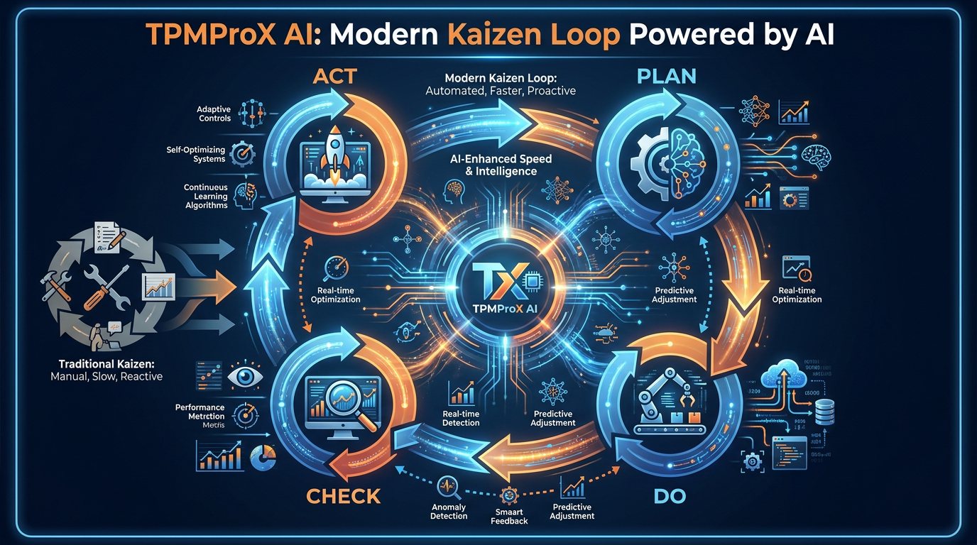 TPMProX AI™ Modern Kaizen Loop - continuous improvement powered by AI