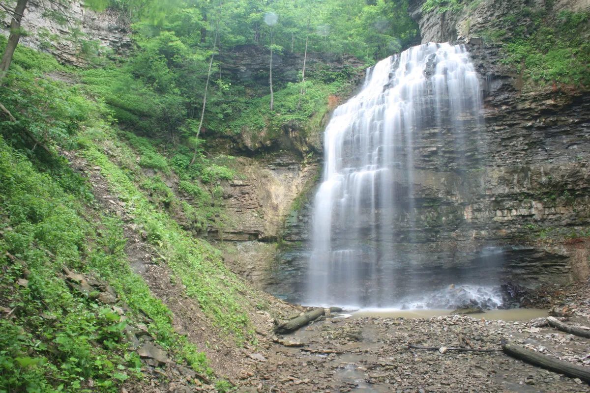 Tiffany Falls conservation area natural waterfall in Ancaster