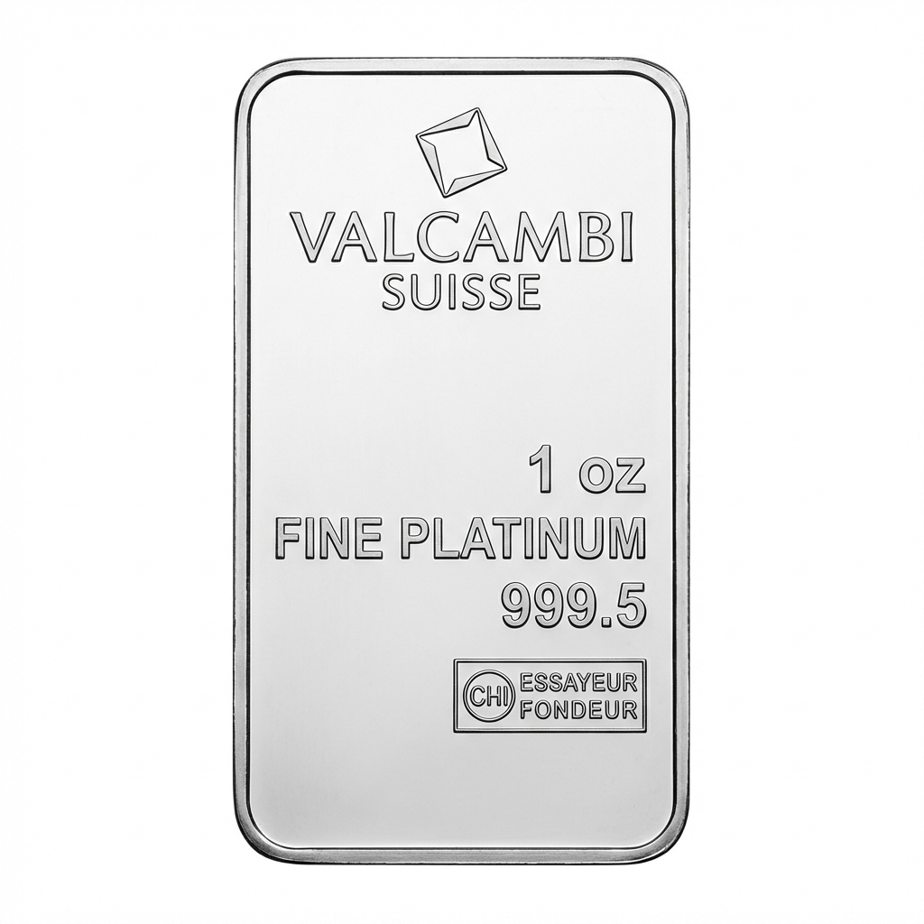 1 oz Valcambi Swiss Platinum Bullion Bar