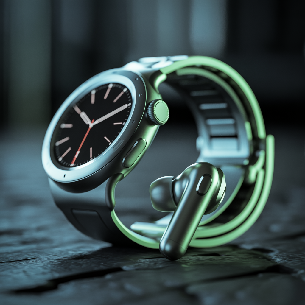 WellnessTrackr Pro TWS earbuds close-up