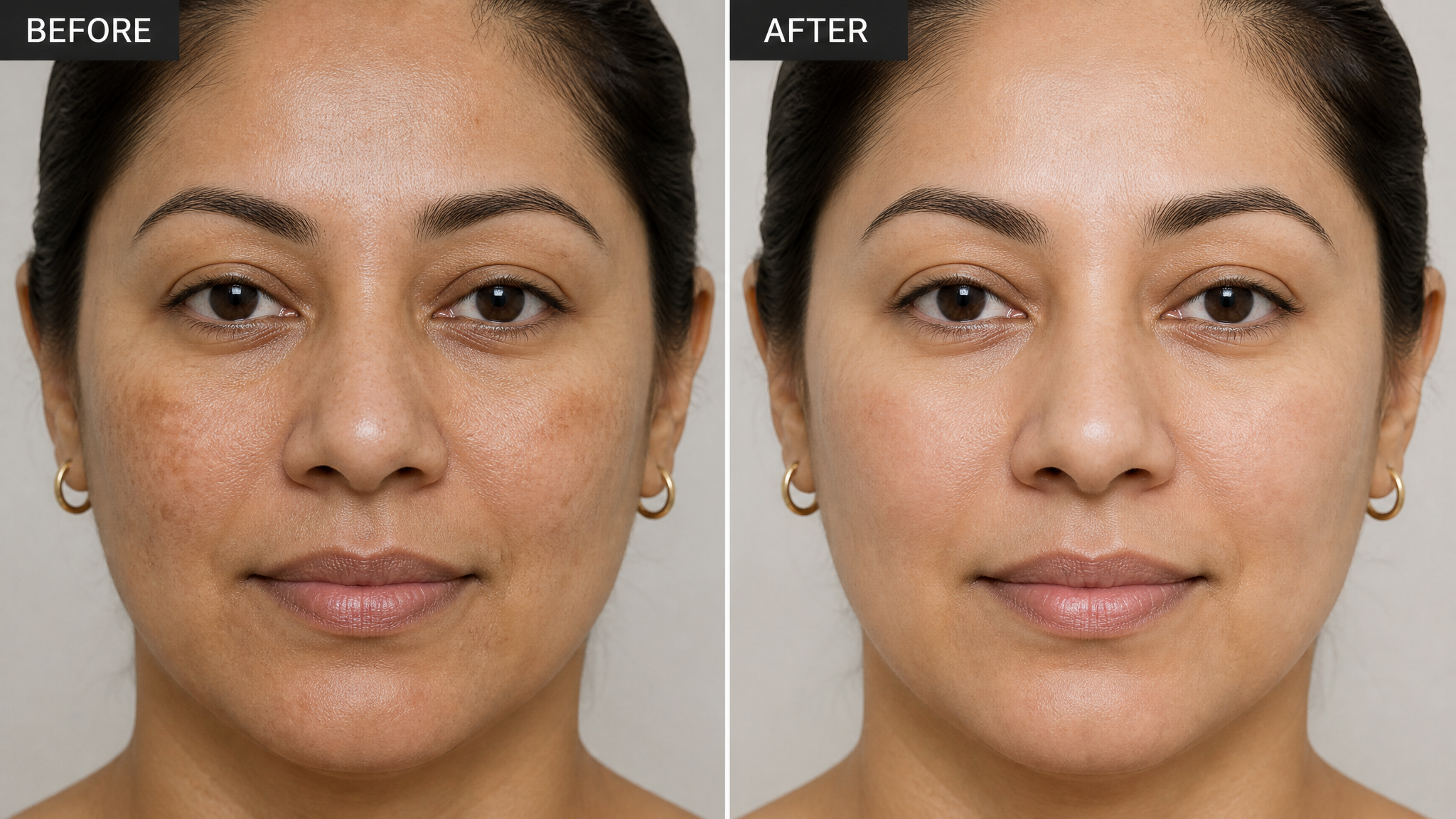 Before and after Even Skin Tone results - representative