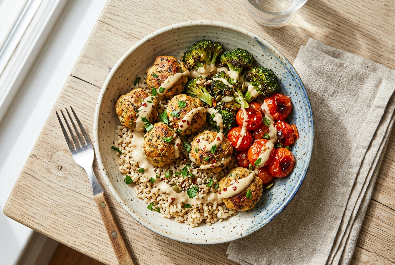 High-Protein Turkey Meatball Bowl