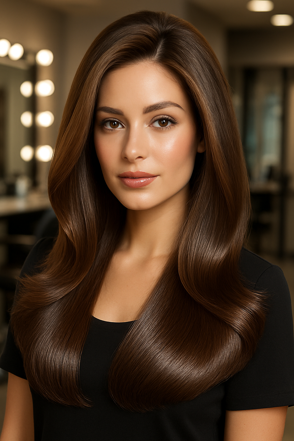 Final results showing smooth, voluminous hair