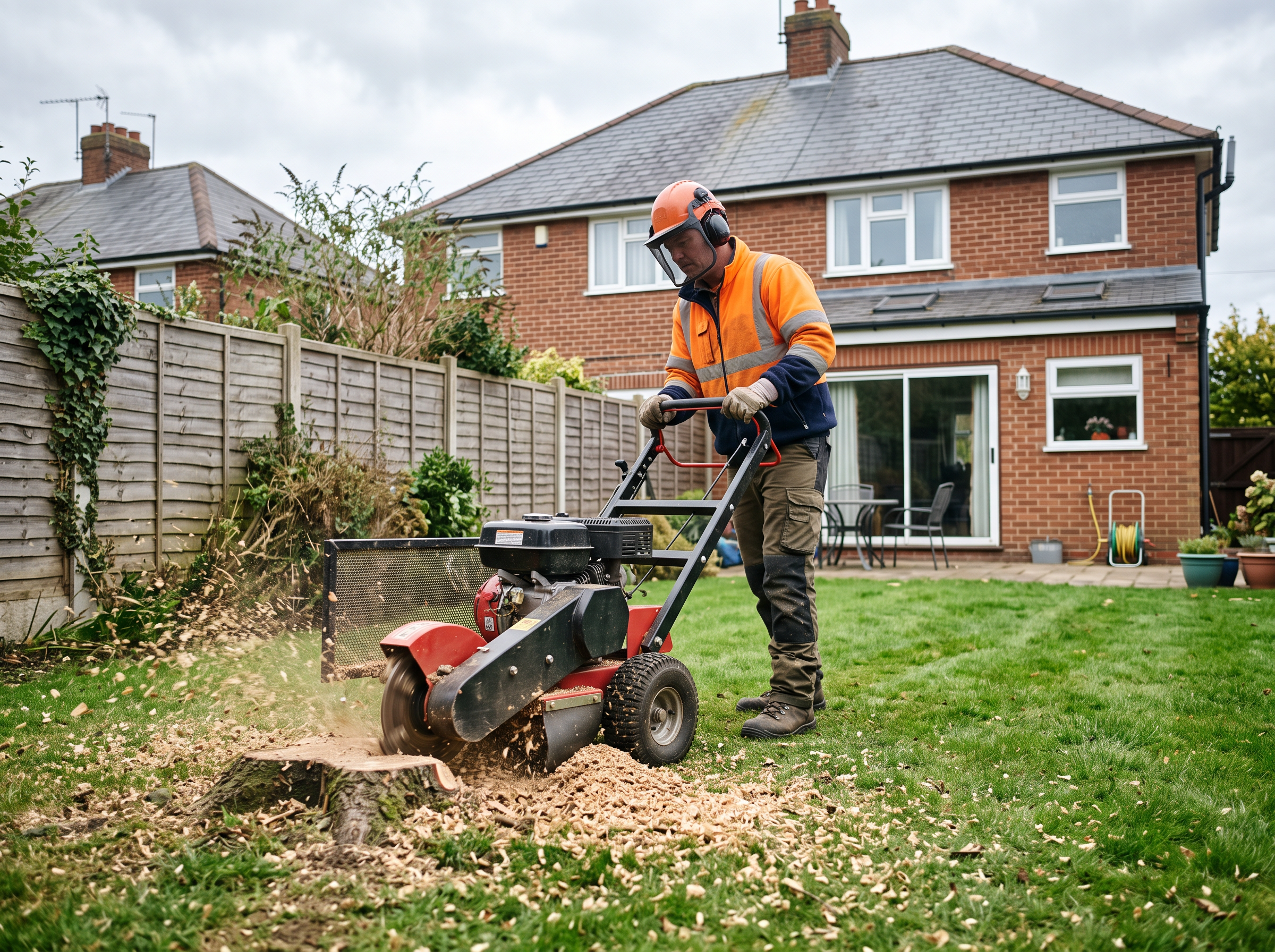 Stump Grinding service at a Northamptonshire home