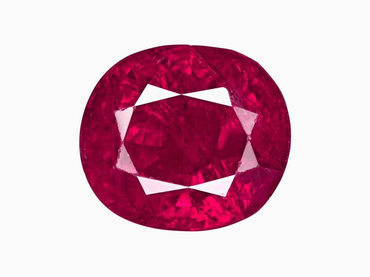 Vivid red ruby gemstone