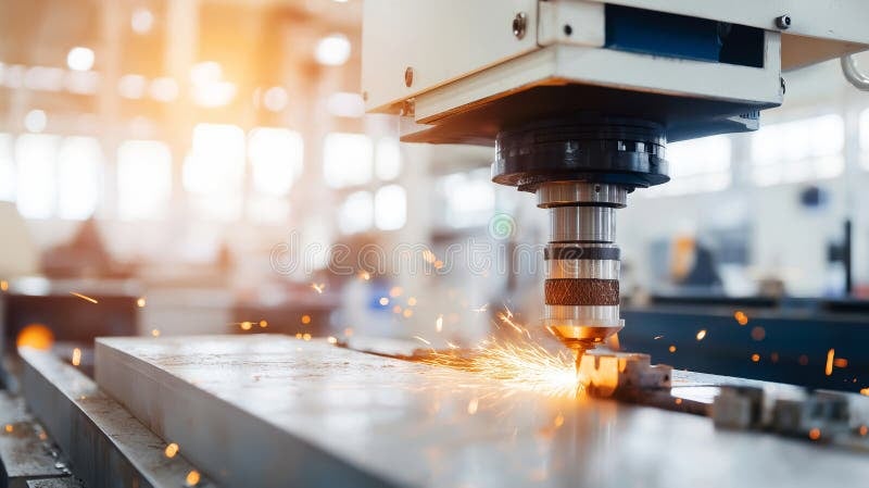 CNC machining center in operation