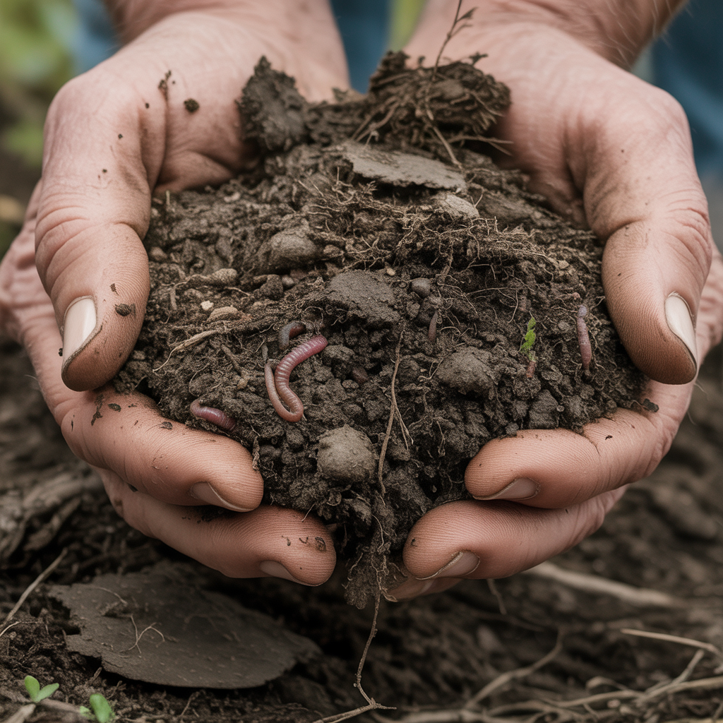 Rich soil representing ecological restoration