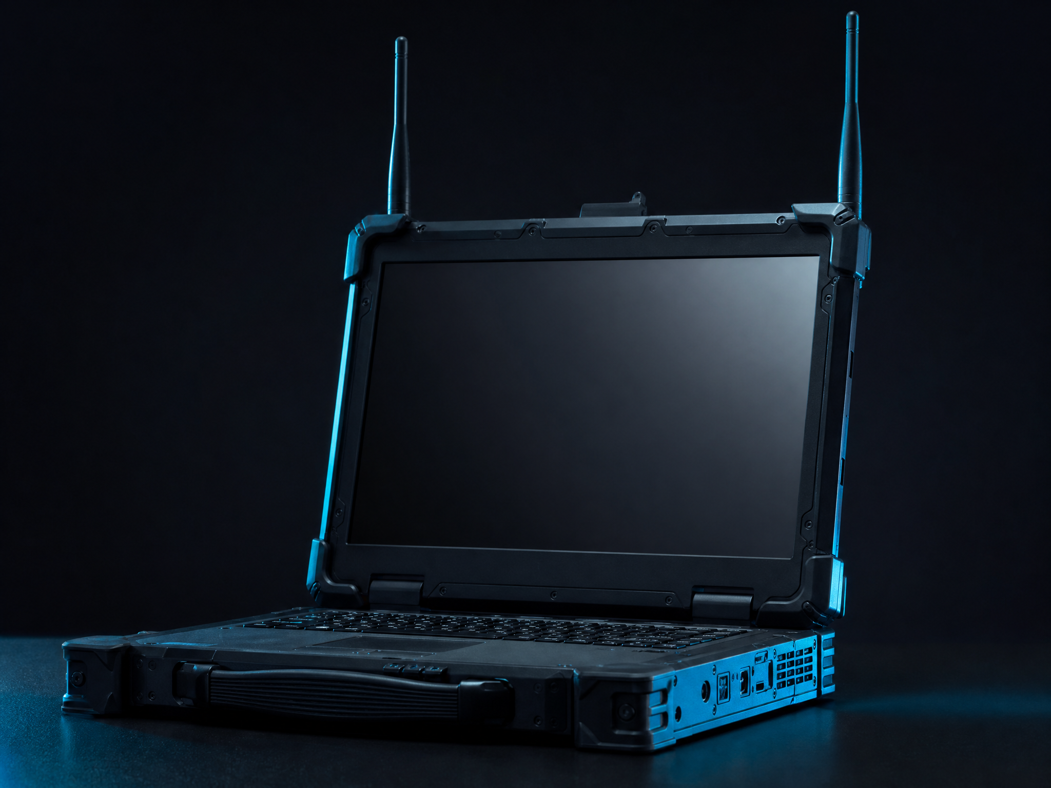 Rugged tactical computing prototype with dual 5G/SDR antennas