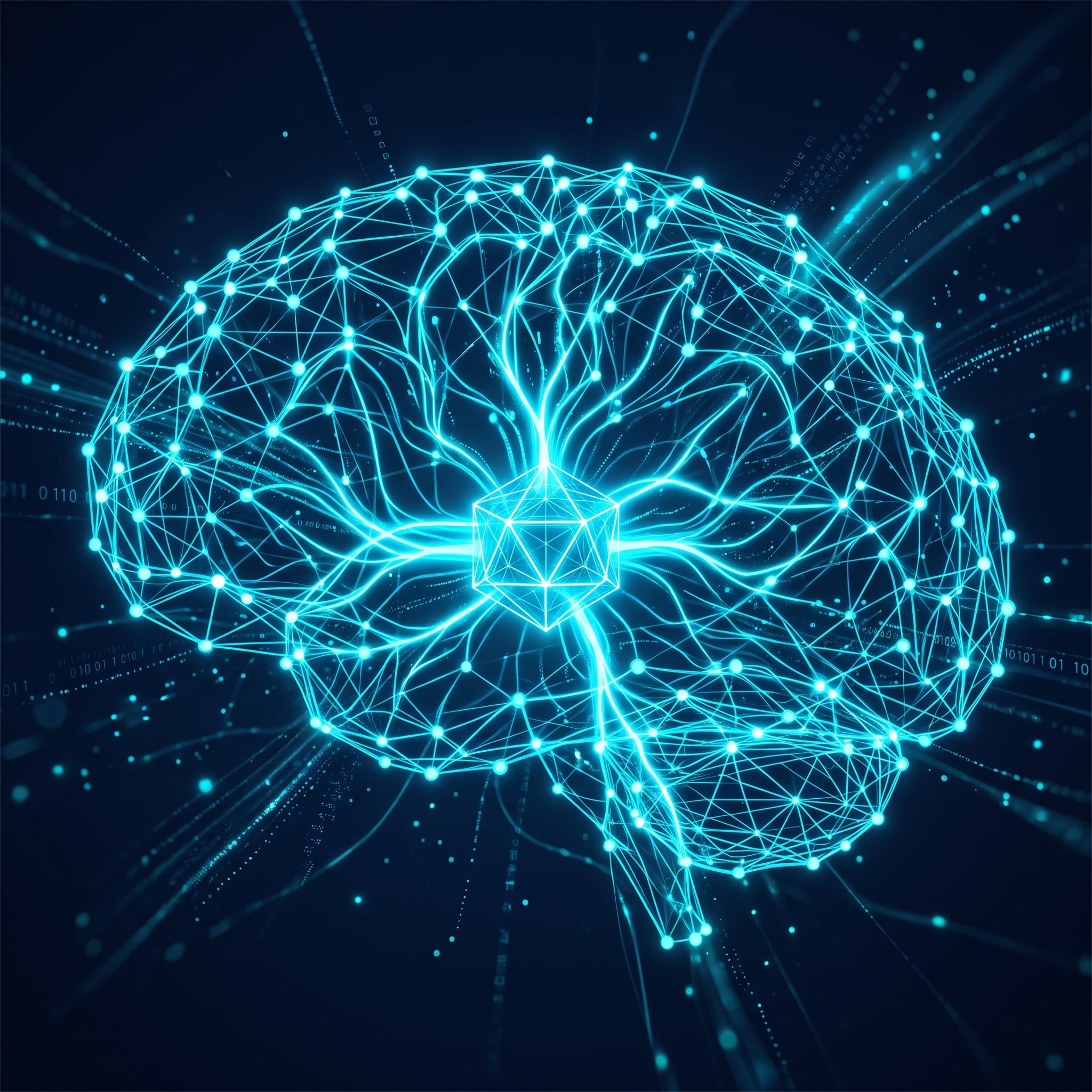 Neurónová sieť a AI mozog reprezentujúci inteligentného asistenta v Nexus platforme