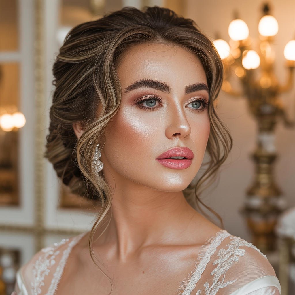 Full face bridal makeup glamour shot