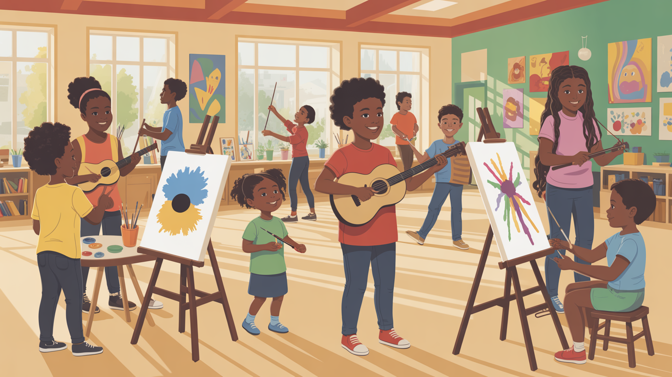 About Grace's Community Arts - Families engaged in arts activities