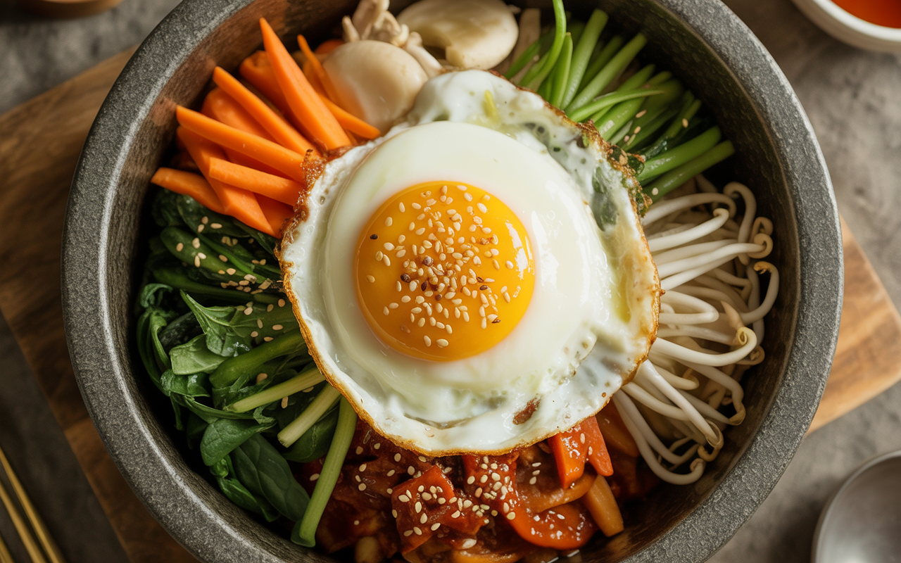 Korean Bibimbap with Cannabis Sesame Oil