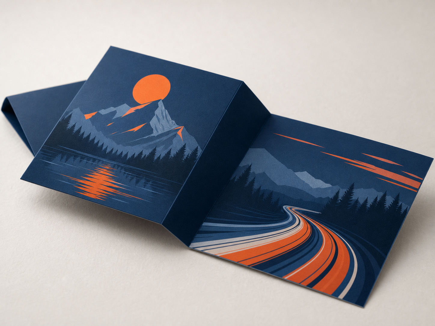Flat, folded, ready to post