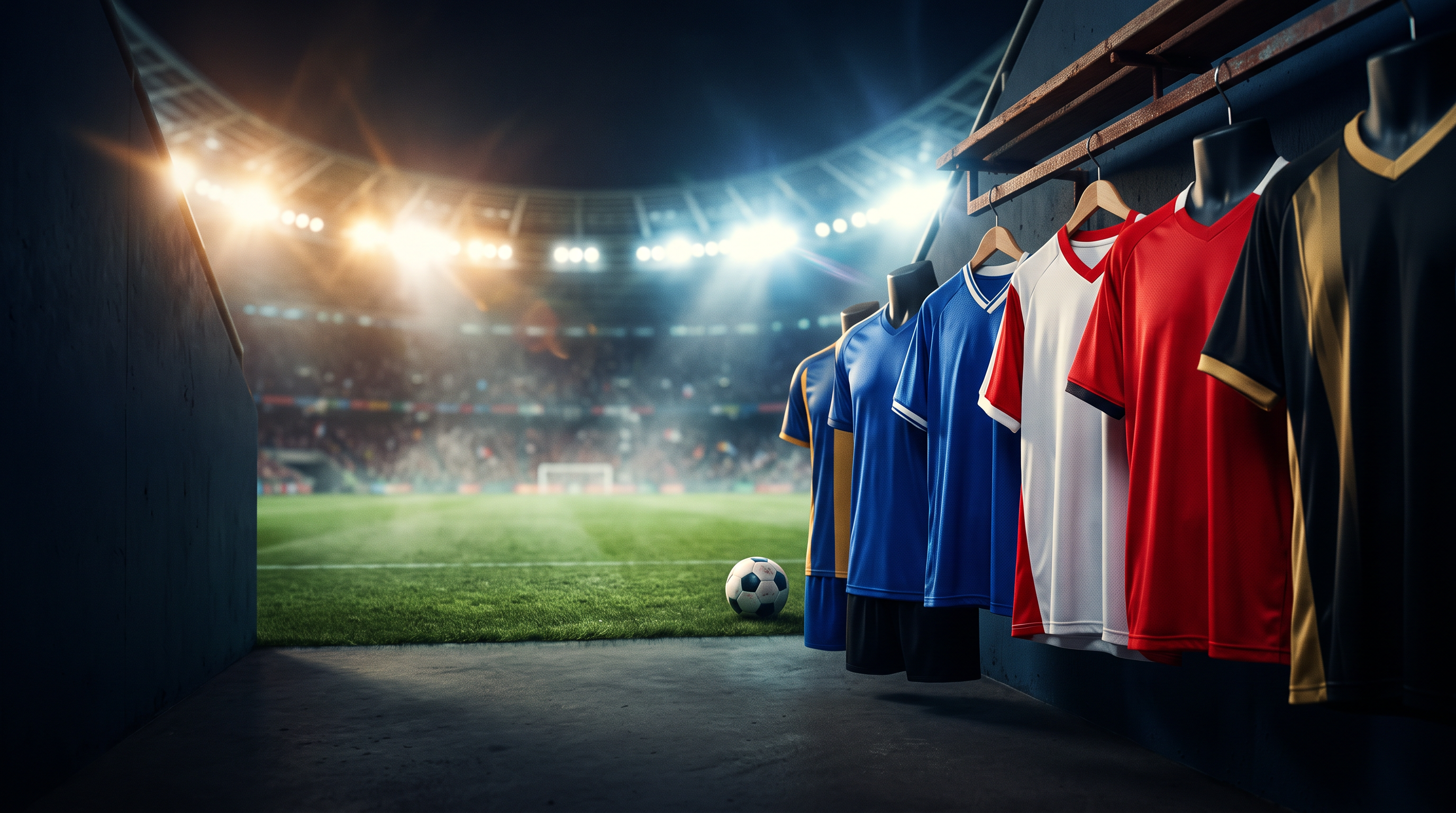 Camisetas de fútbol en estadio