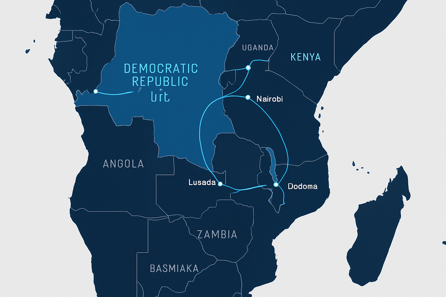 African geographic map showing operations