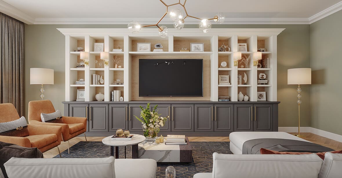 Meuble TV avec rangements intégrés