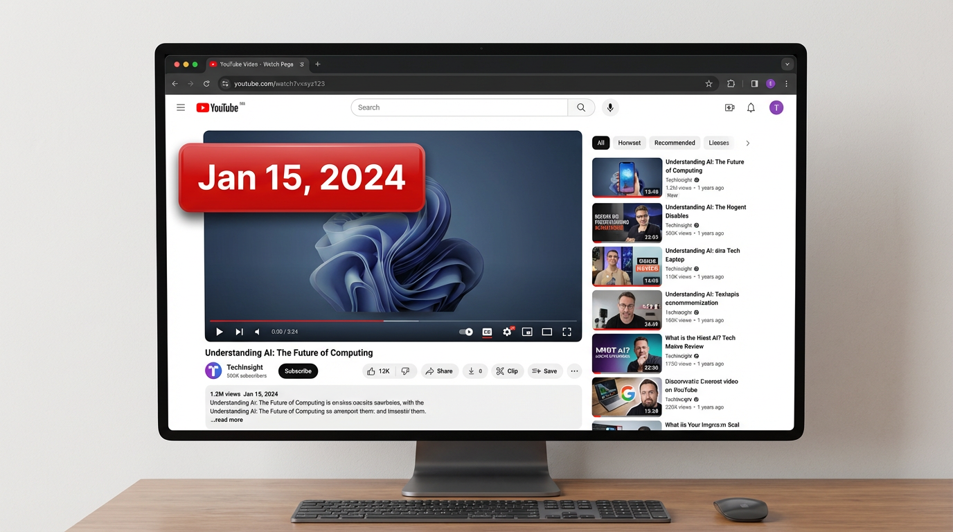 ShowUploadDate extension showing exact upload dates on YouTube video page