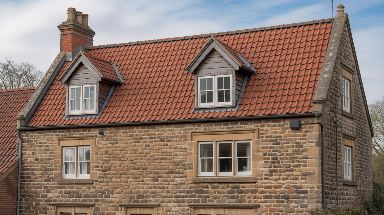 Red Clay Pantile Roof on Yorkshire Stone House