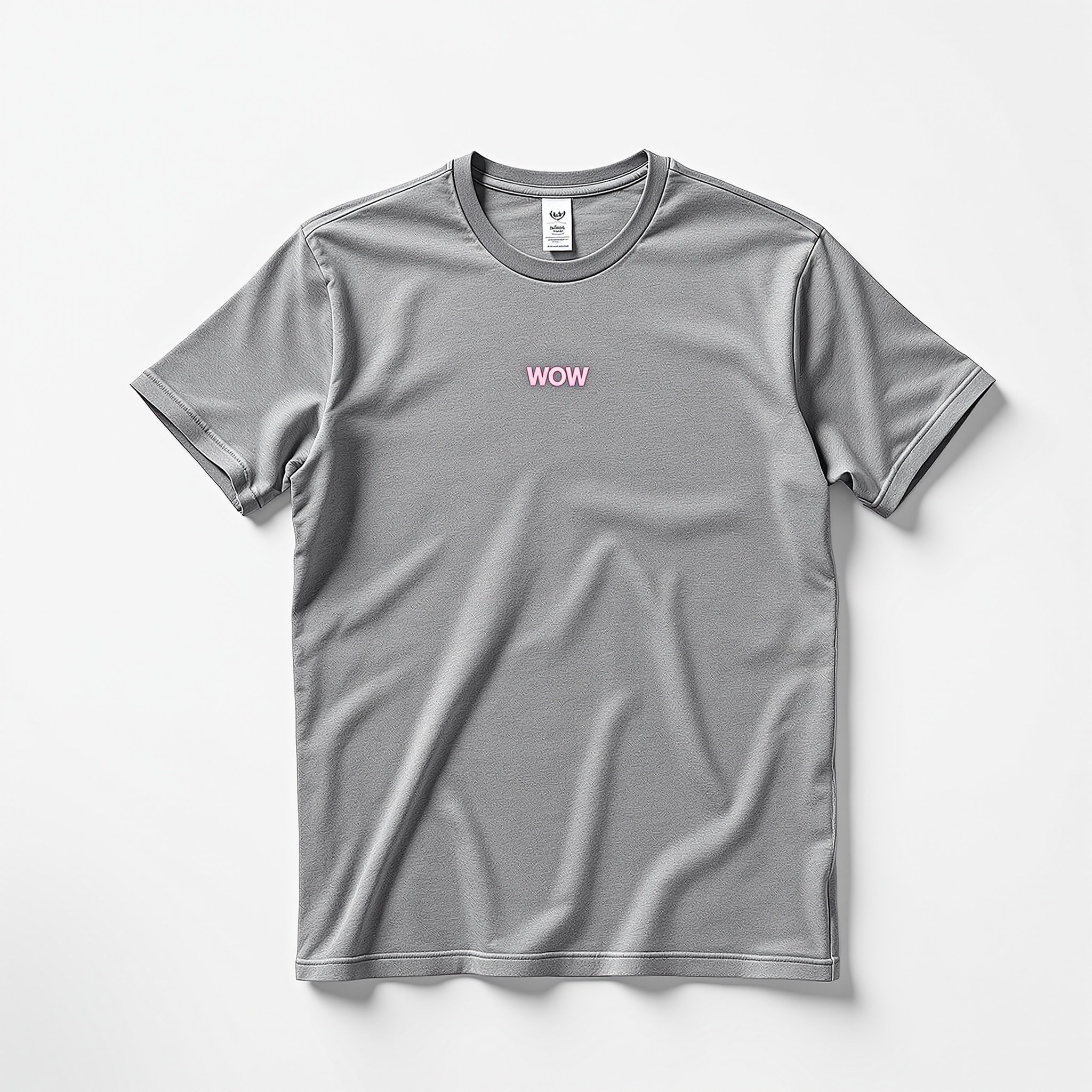 WOW GREY & PINK TEE